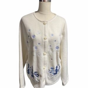 Croft & BARROW Sport  Fleece Wintery Mr & Mrs Snowmen